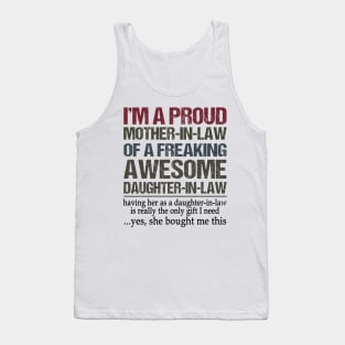 I'm A Proud Mother-In-Law Of A Freaking Awesome Daughter In Law Tank Top